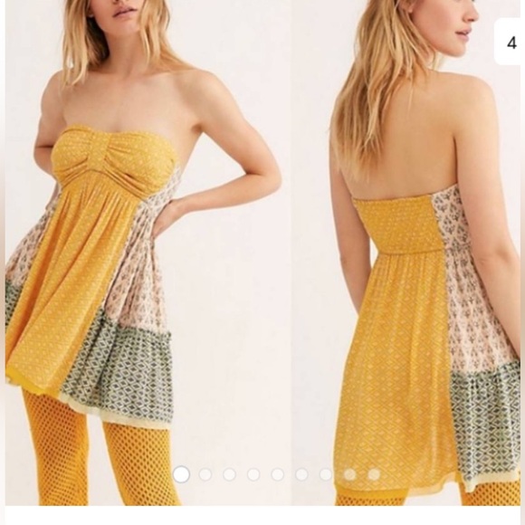 Free People Across The Sea Tunic Top Citrus yellow size medium - Picture 2 of 16